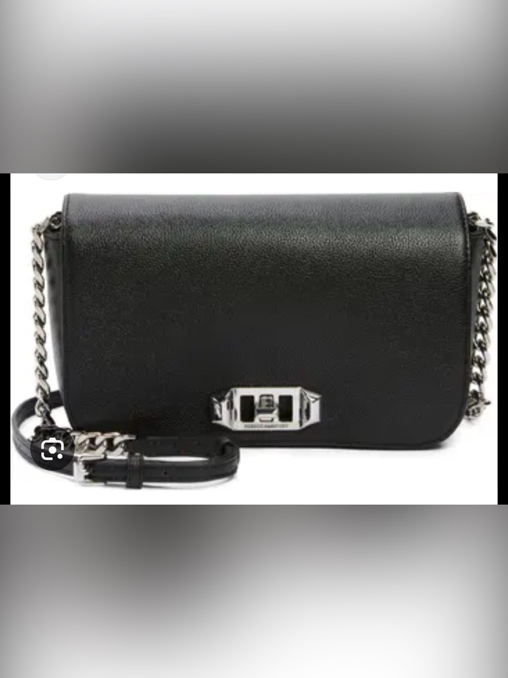 Rebecca Minkoff black leather Crossbody bag with silver. With Tags on